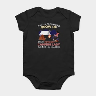 Grow Up To Be A Super Sexy Camping Lady Baby Bodysuit